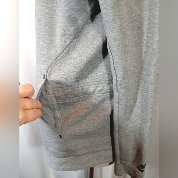Nike Women Side Zip Hoodie, Gray, Fleece Waist Drawstring, Logo, Pockets, L - Picture 9 of 16